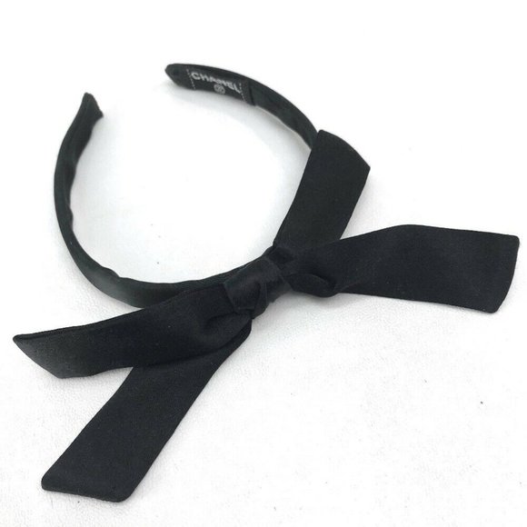 Chanel White Ribbon Headband 